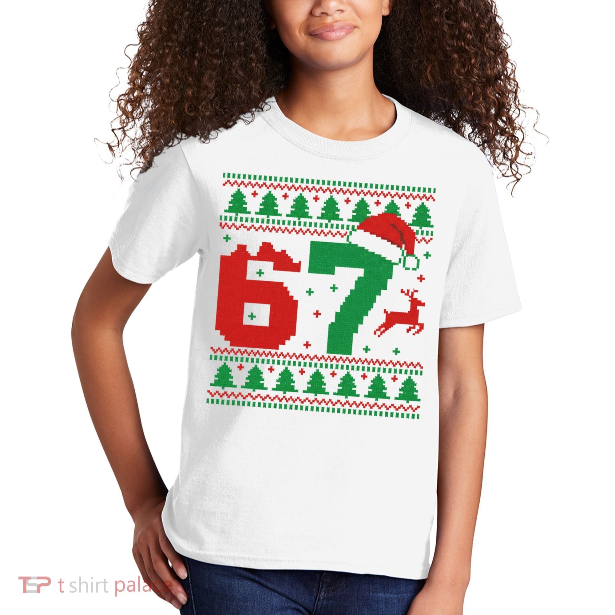 Ugly Christmas Sweater 67 Meme 6-7 Kids T-Shirt
