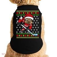 Ugly Christmas Sweater Gift Sloth Hockey Gift Doggie Tank thumb 0