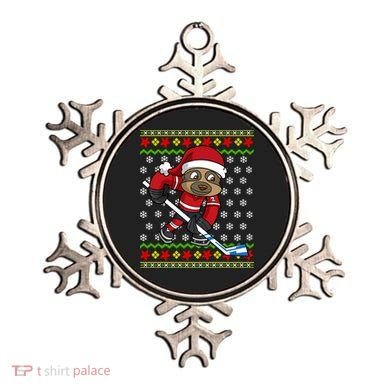 Ugly Christmas Sweater Gift Sloth Hockey Gift Ornament