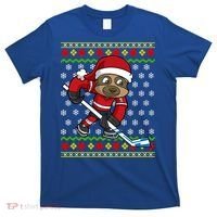 Ugly Christmas Sweater Gift Sloth Hockey Gift T-Shirt thumb 0