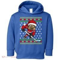 Ugly Christmas Sweater Gift Sloth Hockey Gift Toddler Hoodie thumb 0