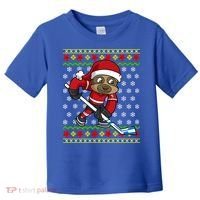 Ugly Christmas Sweater Gift Sloth Hockey Gift Toddler T-Shirt thumb 0