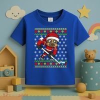 Ugly Christmas Sweater Gift Sloth Hockey Gift Toddler T-Shirt thumb 3