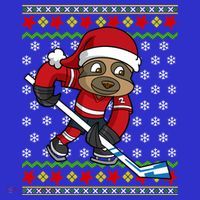 Ugly Christmas Sweater Gift Sloth Hockey Gift Kids Sweatshirt thumb 2