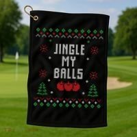 Ugly Christmas Sweater Golf Towel thumb 1