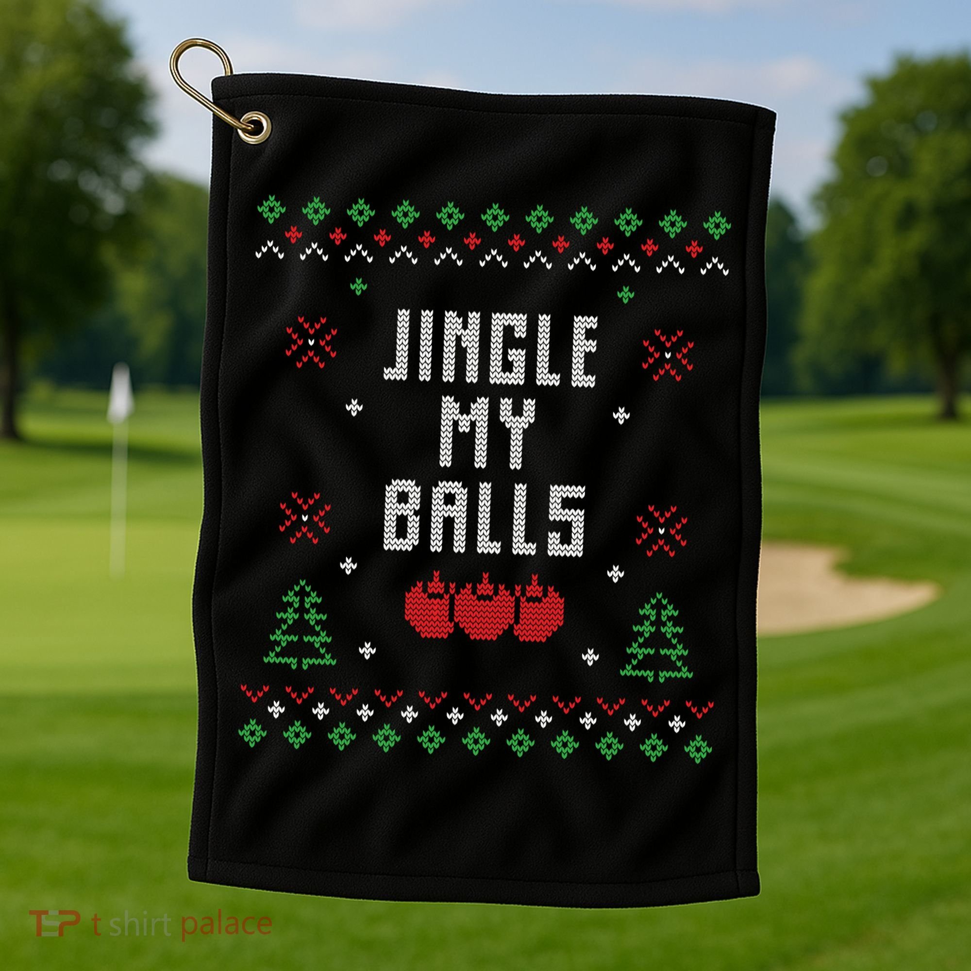 Ugly Christmas Sweater Golf Towel