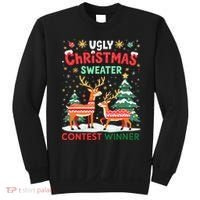 Ugly Christmas Sweater Reindeer Contest Winner Holiday Sweatshirt thumb 0
