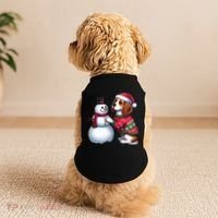 Ugly Christmas Sweater Beagle beside a Snowman  Doggie Tank thumb 2