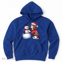 Ugly Christmas Sweater Beagle beside a Snowman  Hoodie thumb 0