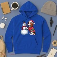 Ugly Christmas Sweater Beagle beside a Snowman  Hoodie thumb 3