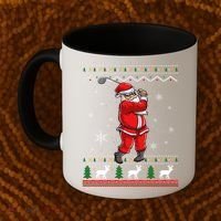 Ugly Christmas Santa Golfer Golfing Xmas Golf Lover Player Gift Coffee Mug thumb 2
