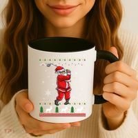 Ugly Christmas Santa Golfer Golfing Xmas Golf Lover Player Gift Coffee Mug thumb 3