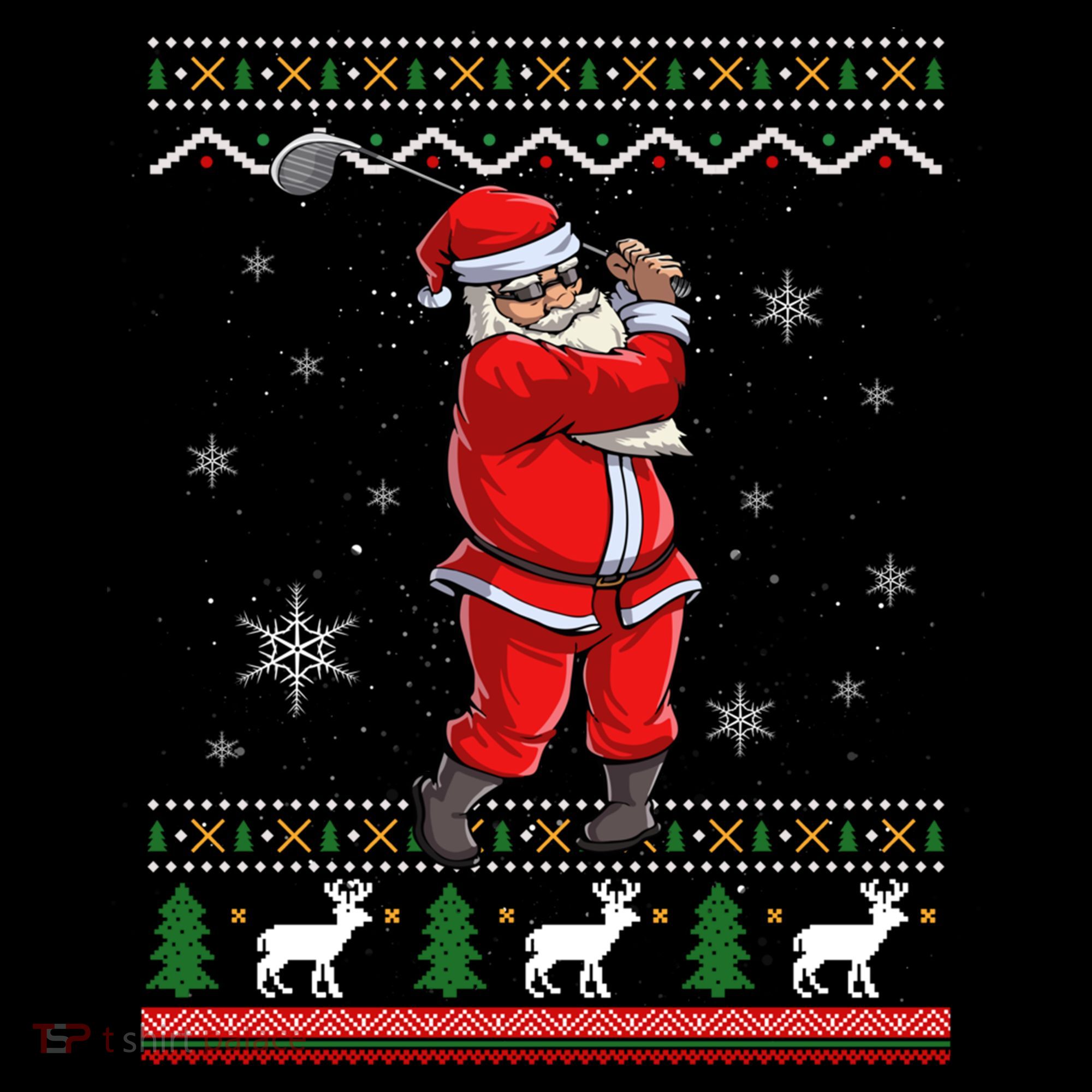Ugly Christmas Santa Golfer Golfing Xmas Golf Lover Player Gift Coffee Mug
