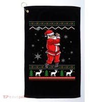 Ugly Christmas Santa Golfer Golfing Xmas Golf Lover Player Gift Golf Towel thumb 0