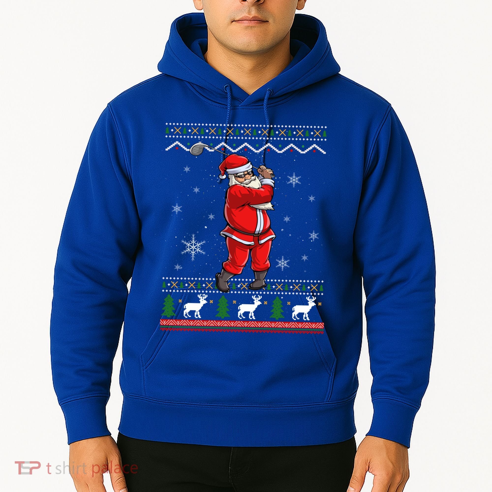 Ugly Christmas Santa Golfer Golfing Xmas Golf Lover Player Gift Hoodie