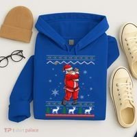 Ugly Christmas Santa Golfer Golfing Xmas Golf Lover Player Gift Hoodie thumb 4