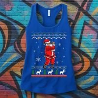 Ugly Christmas Santa Golfer Golfing Xmas Golf Lover Player Gift Women's Tank Top thumb 3