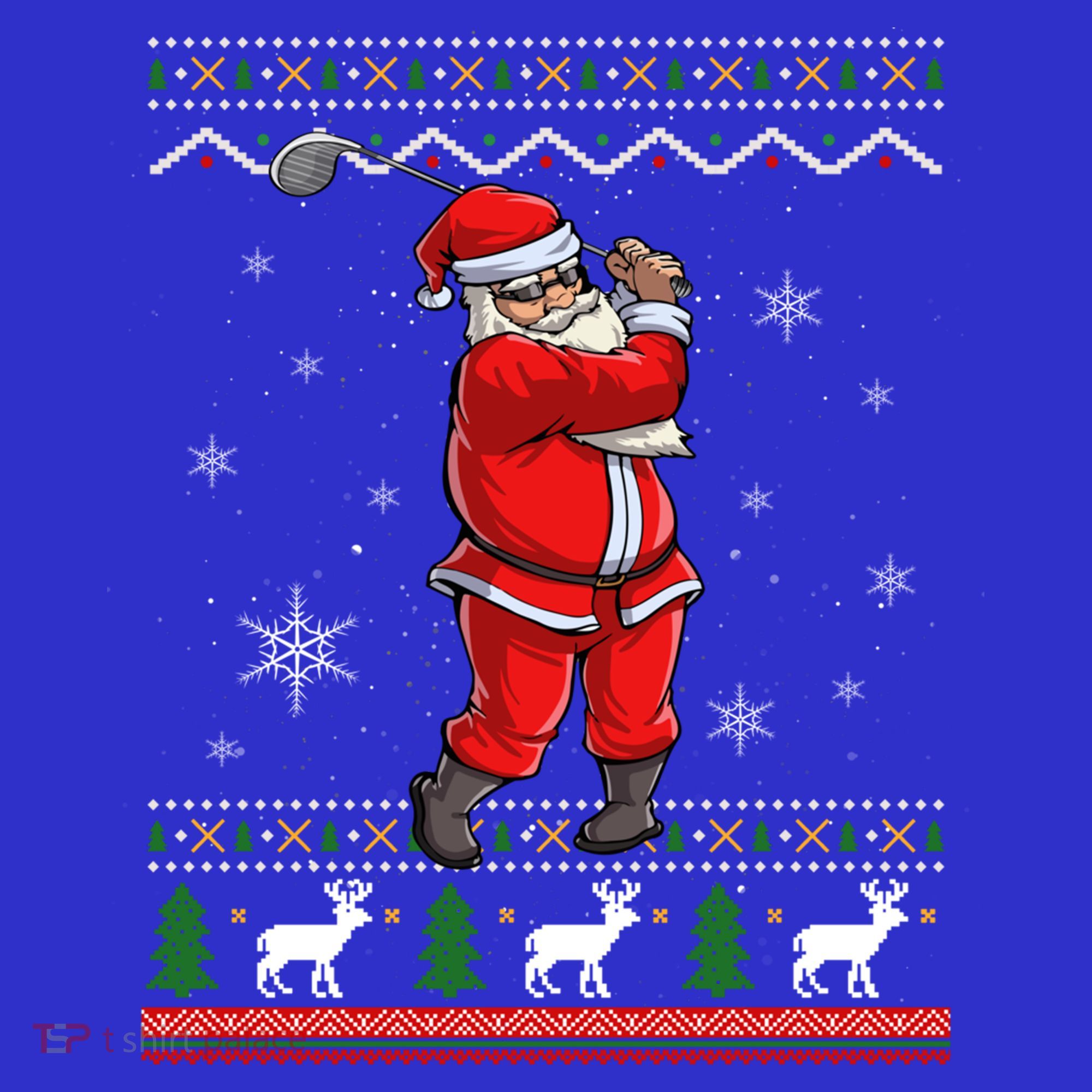 Ugly Christmas Santa Golfer Golfing Xmas Golf Lover Player Gift Women's Tank Top