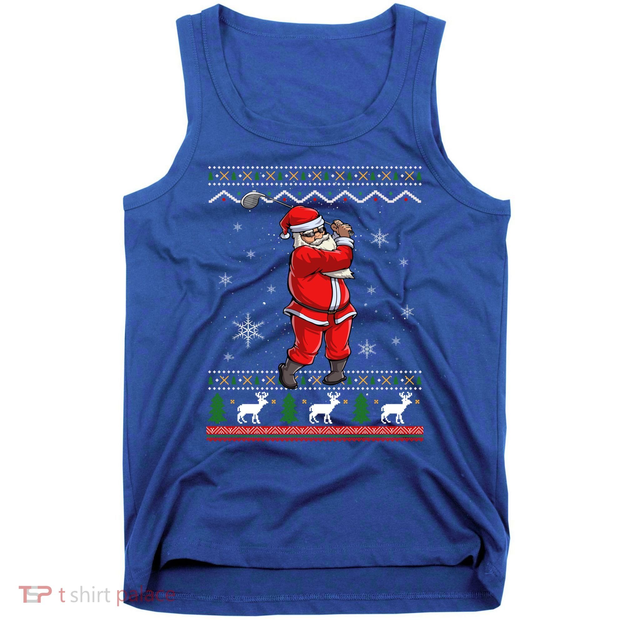 Ugly Christmas Santa Golfer Golfing Xmas Golf Lover Player Gift Tank Top