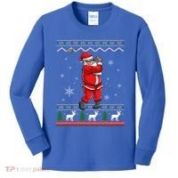 Ugly Christmas Santa Golfer Golfing Xmas Golf Lover Player Gift Kids Long Sleeve Shirt thumb 0