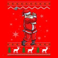 Ugly Christmas Santa Golfer Golfing Xmas Golf Lover Player Gift Santa Hat thumb 1