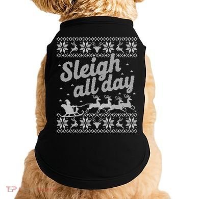 Ugly Christmas Santa Sleigh All Day Gift Doggie Tank