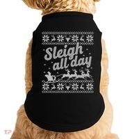 Ugly Christmas Santa Sleigh All Day Gift Doggie Tank thumb 0