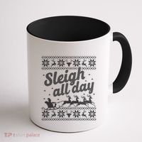 Ugly Christmas Santa Sleigh All Day Gift Coffee Mug thumb 1