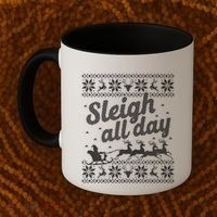 Ugly Christmas Santa Sleigh All Day Gift Coffee Mug thumb 2