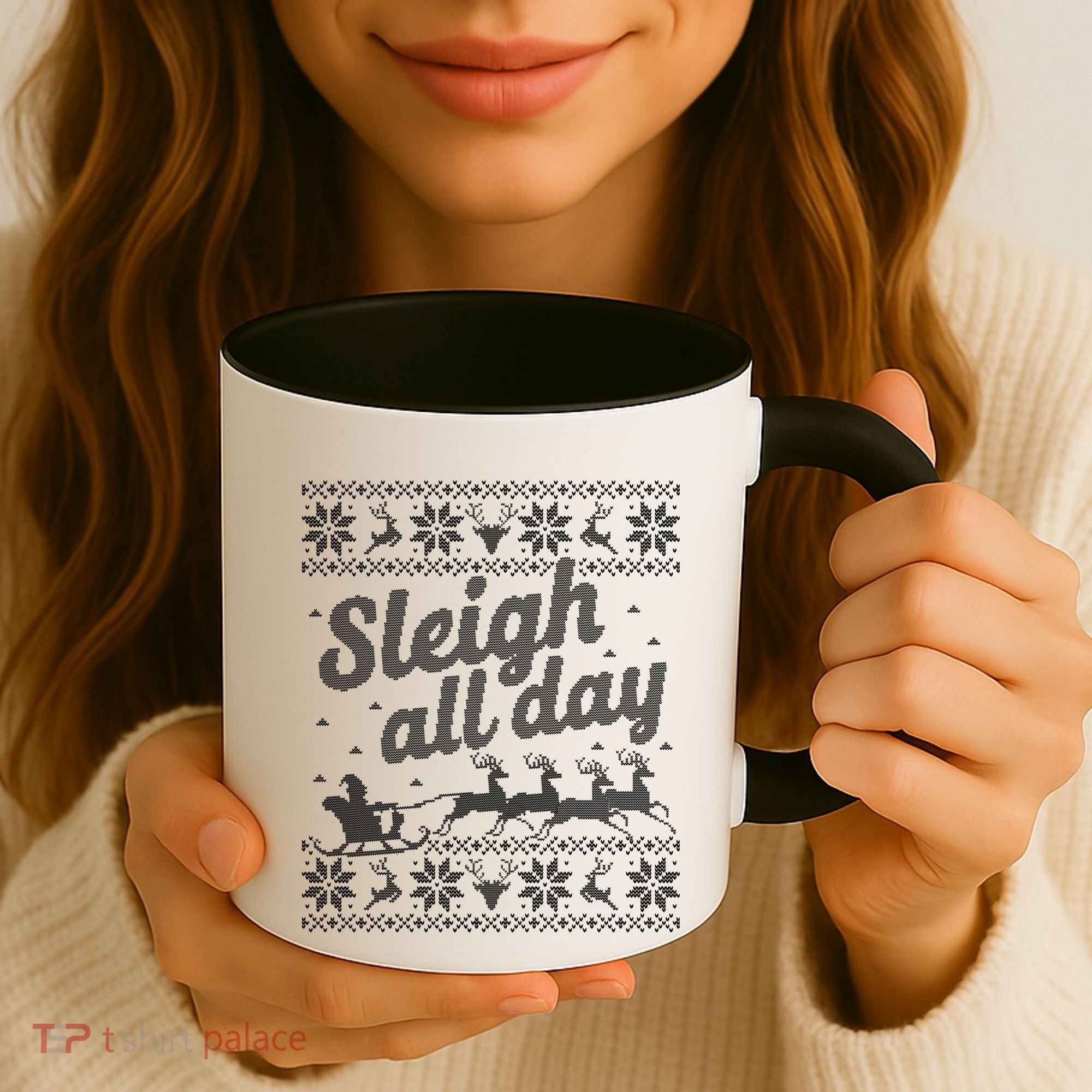 Ugly Christmas Santa Sleigh All Day Gift Coffee Mug