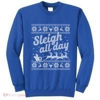 Ugly Christmas Santa Sleigh All Day Gift Sweatshirt thumb 0