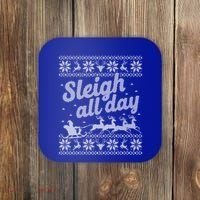 Ugly Christmas Santa Sleigh All Day Gift Coaster thumb 0