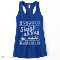 Ugly Christmas Santa Sleigh All Day Gift Women's Tank Top thumb 0