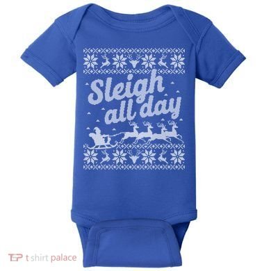 Ugly Christmas Santa Sleigh All Day Gift Baby Bodysuit