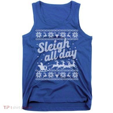 Ugly Christmas Santa Sleigh All Day Gift Tank Top