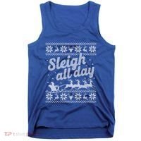 Ugly Christmas Santa Sleigh All Day Gift Tank Top thumb 0