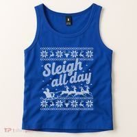 Ugly Christmas Santa Sleigh All Day Gift Tank Top thumb 2