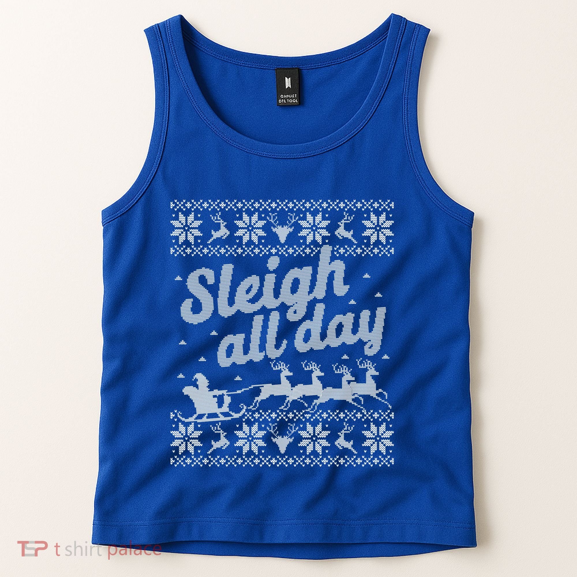 Ugly Christmas Santa Sleigh All Day Gift Tank Top