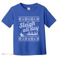 Ugly Christmas Santa Sleigh All Day Gift Toddler T-Shirt thumb 0