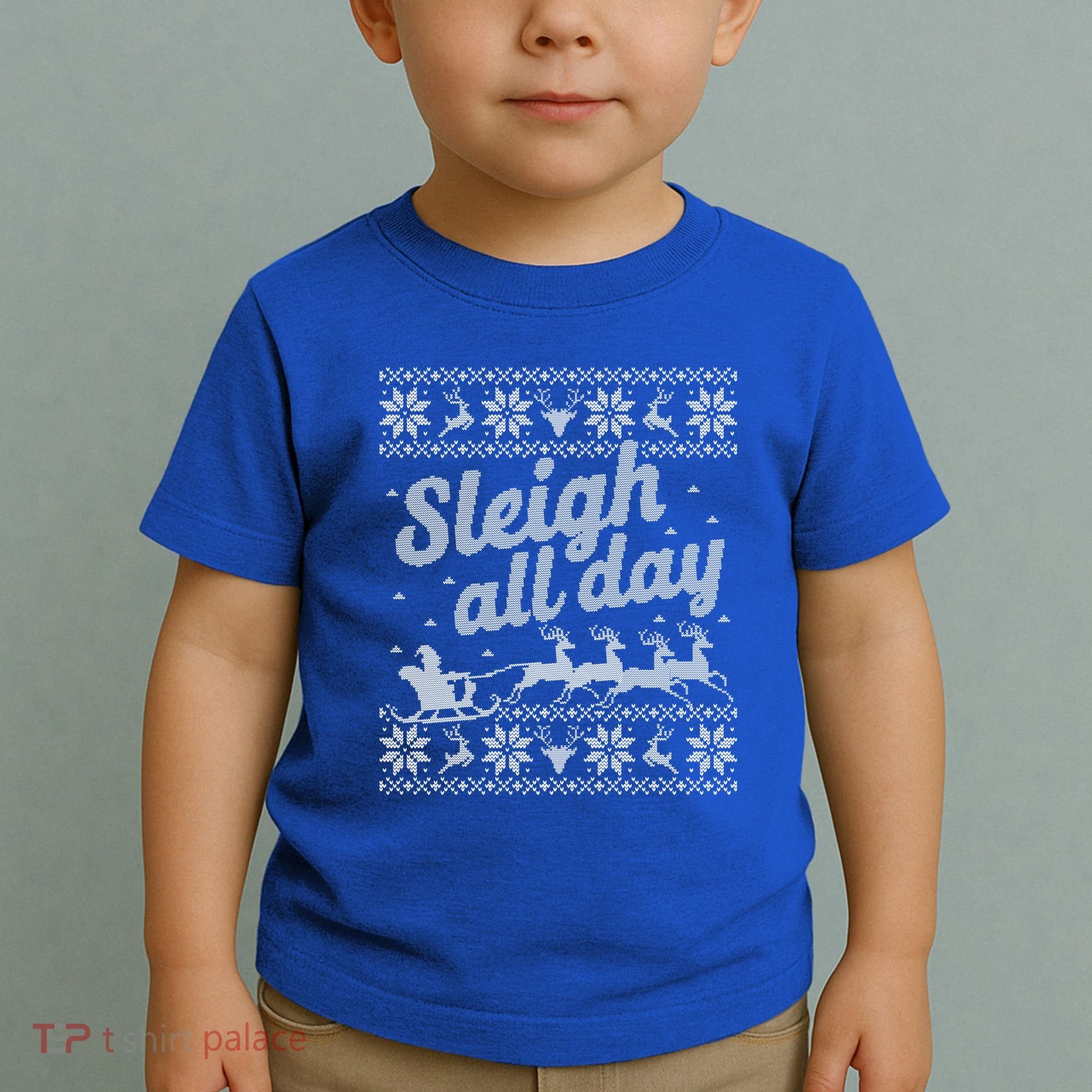 Ugly Christmas Santa Sleigh All Day Gift Toddler T-Shirt