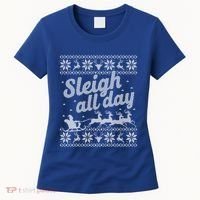 Ugly Christmas Santa Sleigh All Day Gift Women's T-Shirt thumb 0