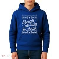 Ugly Christmas Santa Sleigh All Day Gift Kids Hoodie thumb 4