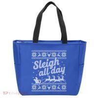 Ugly Christmas Santa Sleigh All Day Gift Tote Bag thumb 0