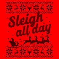 Ugly Christmas Santa Sleigh All Day Gift Santa Hat thumb 1