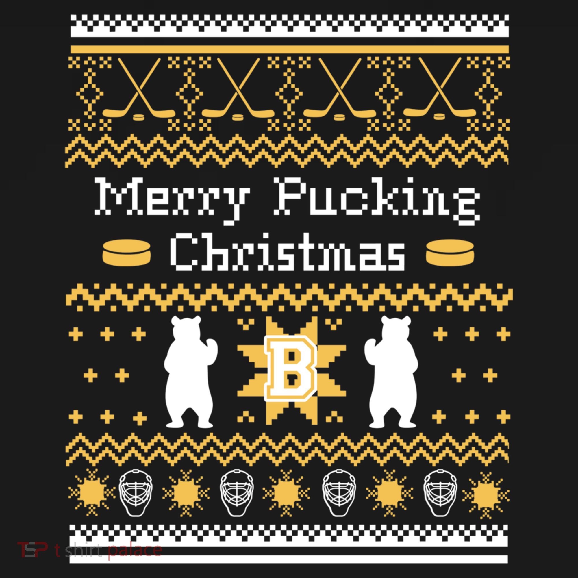 Ugly Christmas Sweater Hockey Boston Gift Backpack