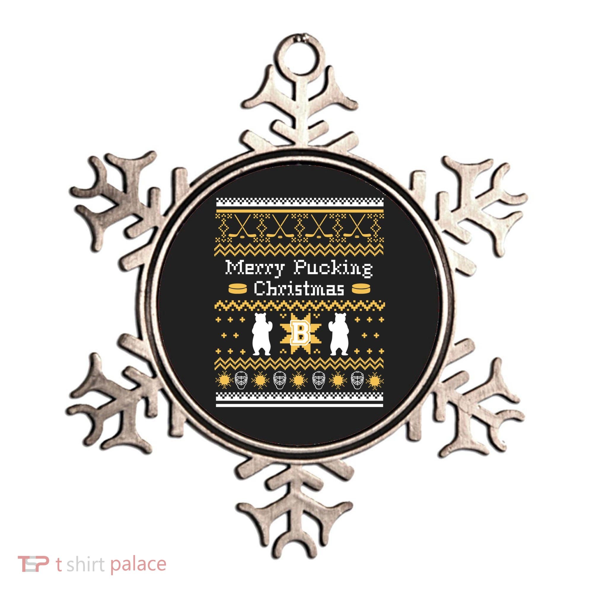Ugly Christmas Sweater Hockey Boston Gift Ornament