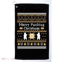 Ugly Christmas Sweater Hockey Boston Gift Golf Towel thumb 0