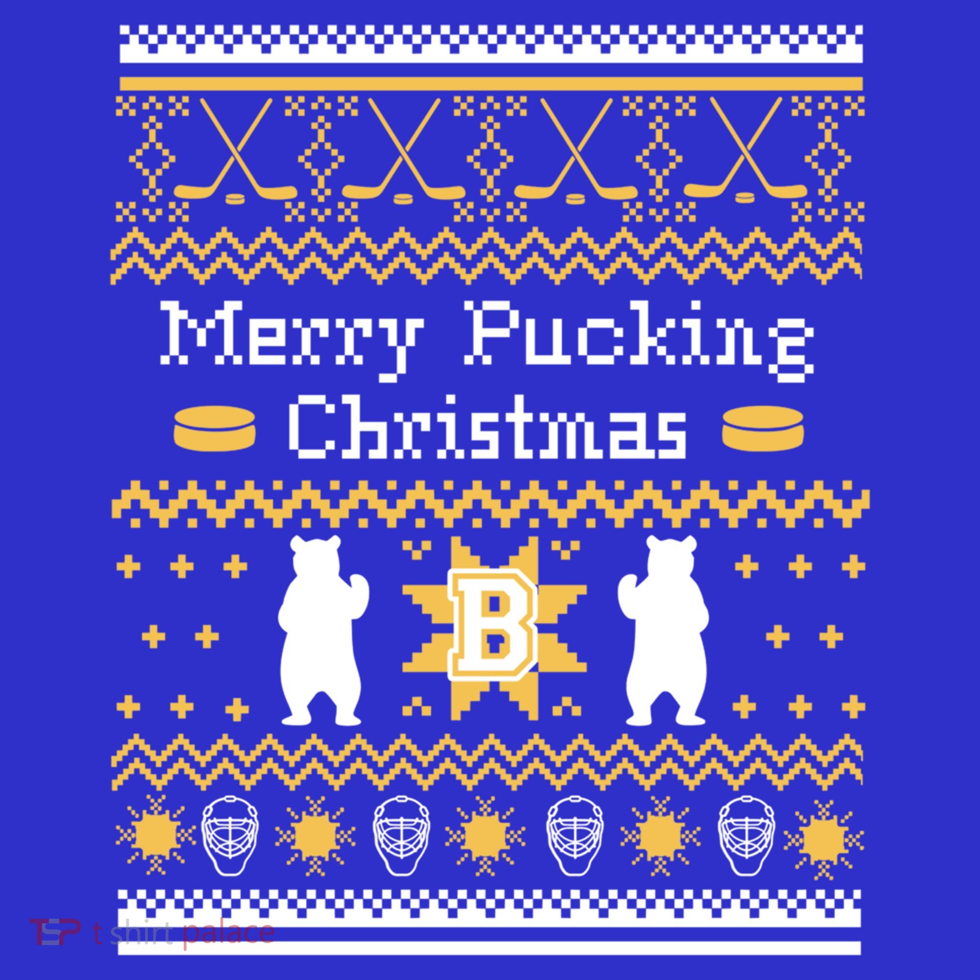 Ugly Christmas Sweater Hockey Boston Gift Sweatshirt