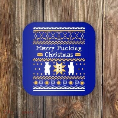 Ugly Christmas Sweater Hockey Boston Gift Coaster