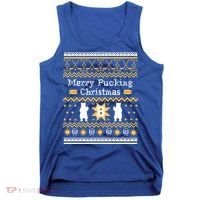 Ugly Christmas Sweater Hockey Boston Gift Tank Top thumb 0